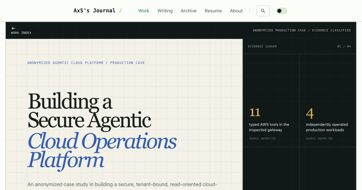 Building a Secure Agentic Cloud Operations Platform case study preview