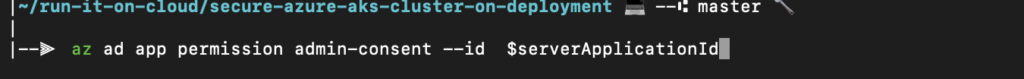 Azure AD application permission command output