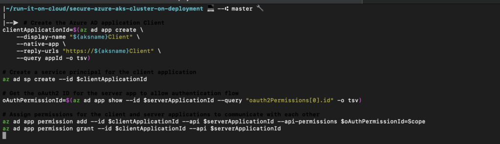 Provisioning the Azure AD client application